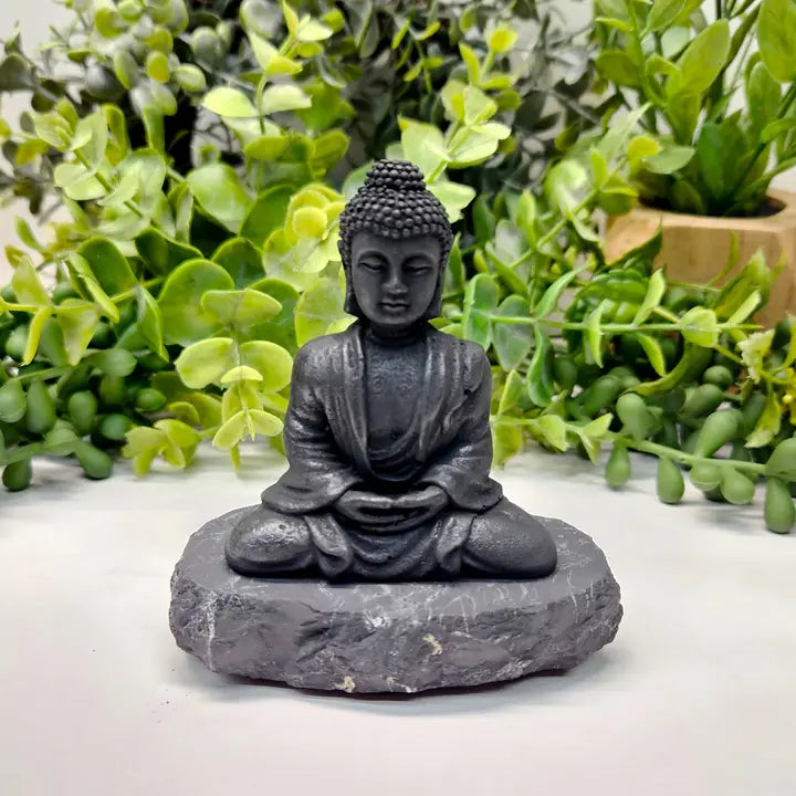 Shungite Figurine Buddha (3.5x3x2 Inches) (EMF Protection)