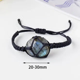 Pulsera de piedra tejida de labradorita 