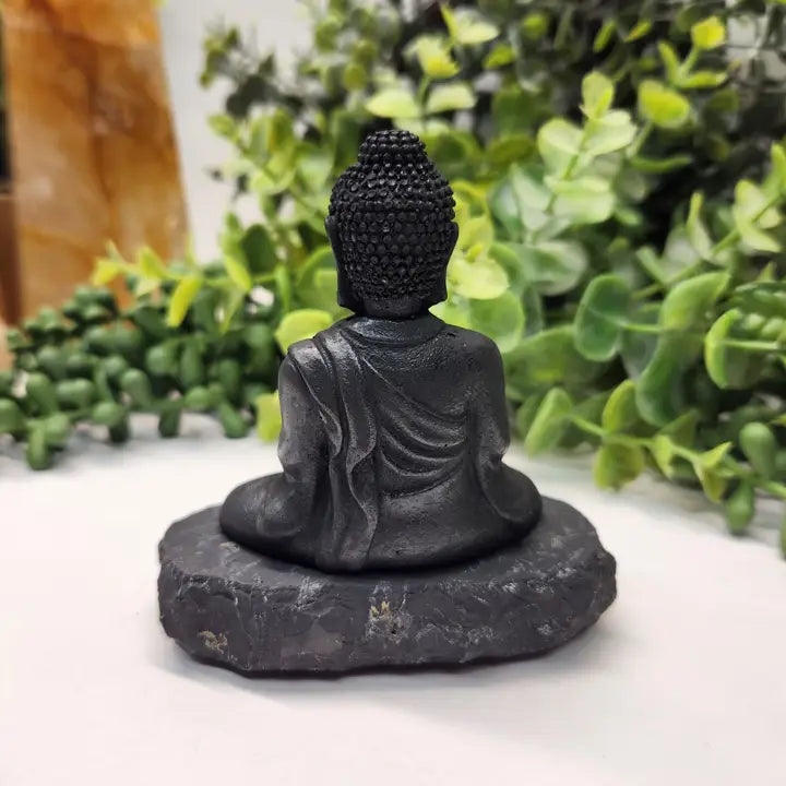 Shungite Figurine Buddha (3.5x3x2 Inches) (EMF Protection)