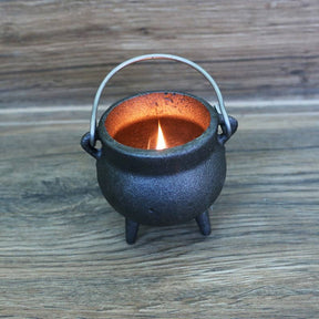 Mini Pentragram Cast Iron Cauldron w/ Lid (3.5 in.)