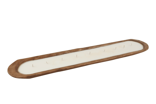 Medium Baguette Dough Bowl-Candle Ready -6x30 inches-Waxed