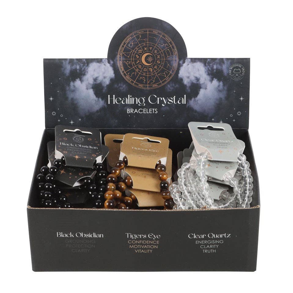 Healing Crystal Astrology Bracelets in Display Box